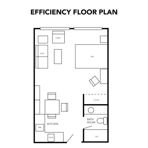 Assisted Living Efficiency Floor Plan
